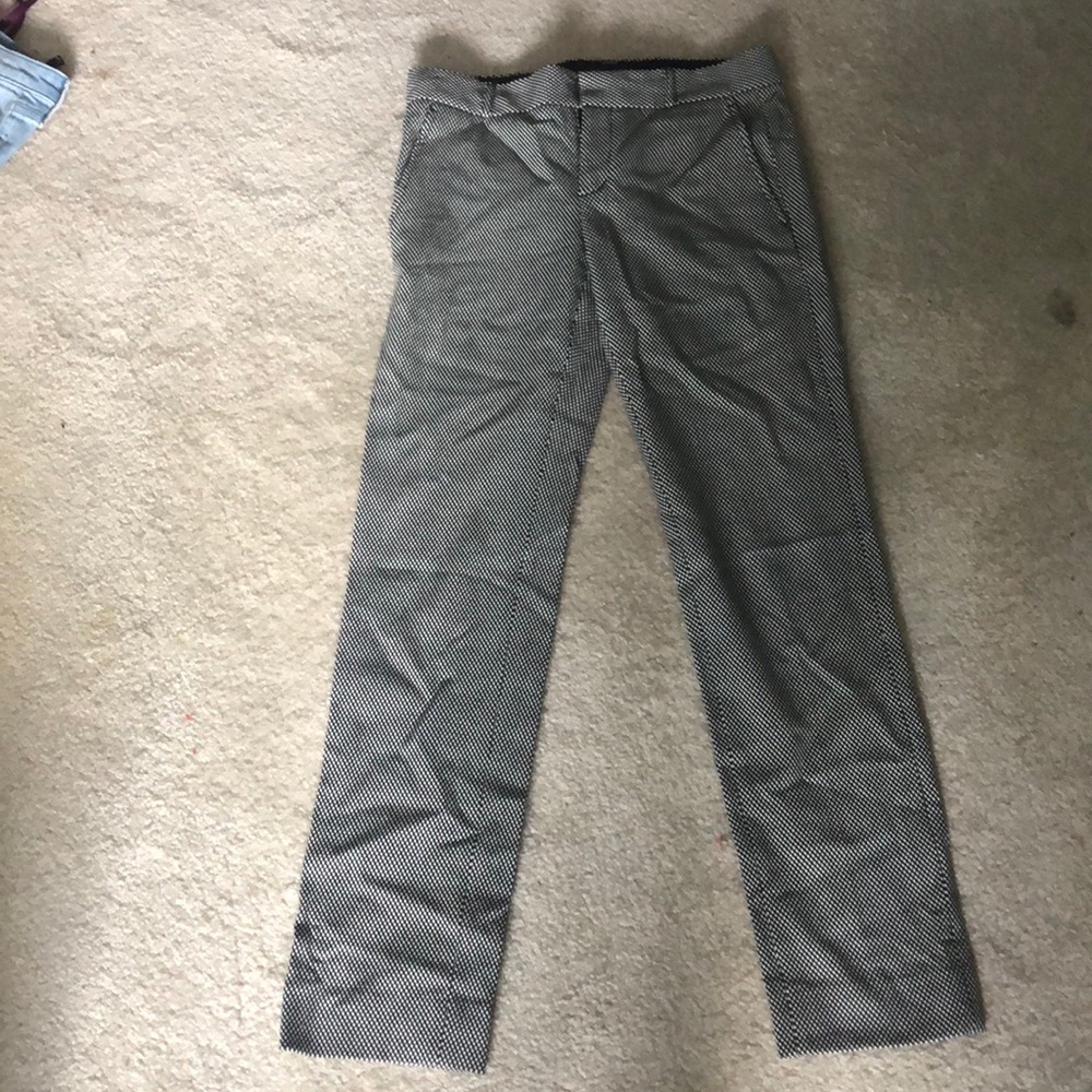 Black and white dotted trousers